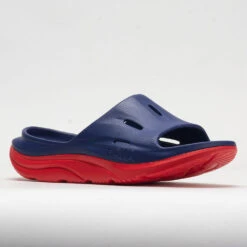 HOKA Ora Slide 3 Unisex Bellwether Blue/Red Alert -Sports Shoe Store 570614 5